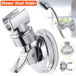 Adjustable Bracket Suction Shower Head Handset Holder Bathroom Wall Mount