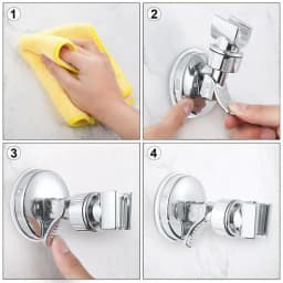 Adjustable Bracket Suction Shower Head Handset Holder Bathroom Wall Mount