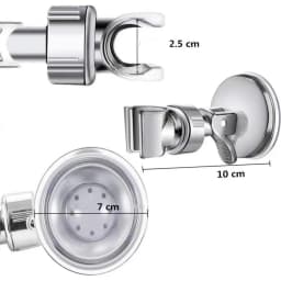 Adjustable Bracket Suction Shower Head Handset Holder Bathroom Wall Mount