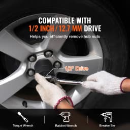 SucceBuy Spindle Nut Socket Tool Kit 1/2 inch Drive 6 Piece Axle Hub Nut Socket Set Vehicles Axle Spindle Nut Retainers Remover