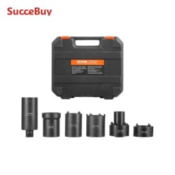 SucceBuy Spindle Nut Socket Tool Kit 1/2 inch Drive 6 Piece Axle Hub Nut Socket Set Vehicles Axle Spindle Nut Retainers Remover