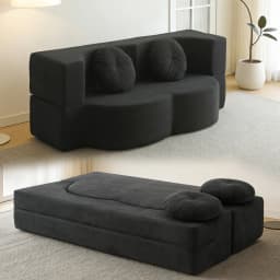 Cream sand hair bed, folding living room sofa, multi-function sofa, apartment high elastic foam double sofa