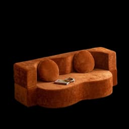 Cream sand hair bed, folding living room sofa, multi-function sofa, apartment high elastic foam double sofa