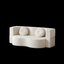Cream sand hair bed, folding living room sofa, multi-function sofa, apartment high elastic foam double sofa