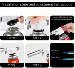 Camping Baking Barbecue Gas Torch Welding Fire Maker Lighter Butane Burner Flame Metal Flame Gun WeldingTorch Lighter Heating