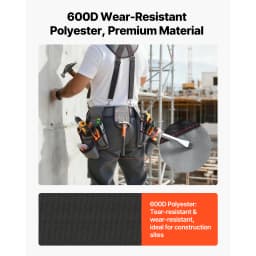 SucceBuy 22 Pockets Tool Belt Work Tool Pouch Waist Adjustable 32 - 68in Utility Belt Bag Suspenders for Electrician Carpenter