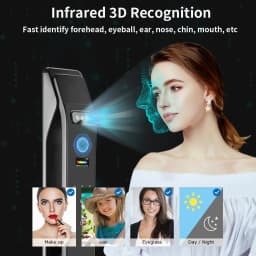 XSDTS 3D Face Smart Door Lock Tuya Active real-time Video intercom Fingerprint Password Biometric Electronic Key Unlock