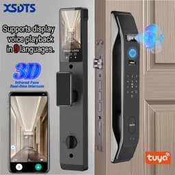 XSDTS 3D Face Smart Door Lock Tuya Active real-time Video intercom Fingerprint Password Biometric Electronic Key Unlock