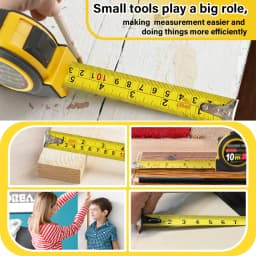 5/10m Measuring Tape Measure Steel Ruler Rule Lock Rubber Grip Metric and Inch