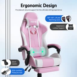 Gaming Chair Home Office Ergonomic 2-Point Massage Reclining Computer Chair
