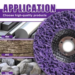 5Pcs 4" x 5/8" Purple Poly Strip Disc Wheel for Grinding Paint Rust Fit for Angle Grinder