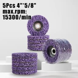 5Pcs 4" x 5/8" Purple Poly Strip Disc Wheel for Grinding Paint Rust Fit for Angle Grinder