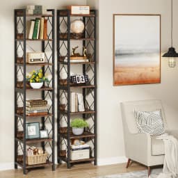 Tribesigns 78.7 Inch Extra Tall Narrow Bookshelf, 7 Tier Skinny Bookcase for Small Spaces, Freestanding Display Shelves