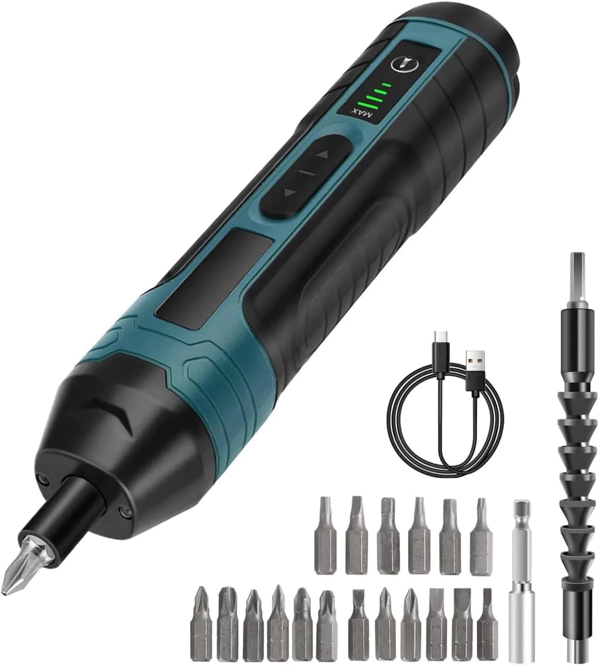 1300mAh Rechargeable Cordless Electric Screwdriver Set Adjustable Torque & Speed