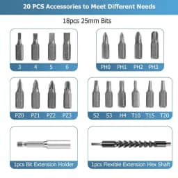 1300mAh Rechargeable Cordless Electric Screwdriver Set Adjustable Torque & Speed