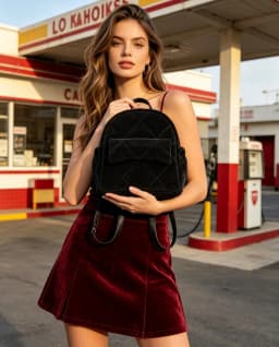 Student-style women's Japanese-style backpack, large capacity, pure color, high school student backpack, travel backpack