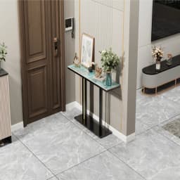 Luxury Console Entryway Table with High-End Sintered Stone Top & Sturdy Metal Frame – Ideal for Foyer Decor