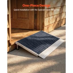 SucceBuy 24x36in / 36x36in Non-Slip Threshold Ramp with Adjustable Height Platform Aluminum Door Threshold Ramps for Doorways