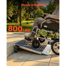 SucceBuy 24x36in / 36x36in Non-Slip Threshold Ramp with Adjustable Height Platform Aluminum Door Threshold Ramps for Doorways