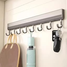 Kitchen Storage Rack Aluminum Alloy Hook Rack Wall Mounted Kitchen Utensil Storage Rack Bathroom Robe Towel Hanger