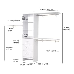 SucceBuy Melamine/Closet System Wooden Shelves Cut to Size 3/4/5 Retractable Hanger Rods Replacement Cabinet Shelf for Closets