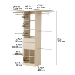 SucceBuy Melamine/Closet System Wooden Shelves Cut to Size 3/4/5 Retractable Hanger Rods Replacement Cabinet Shelf for Closets
