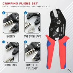 7Pcs Ratchet Crimper Plier Crimping Tool Cable Wire Electrical Terminals Kit