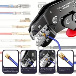 7Pcs Ratchet Crimper Plier Crimping Tool Cable Wire Electrical Terminals Kit