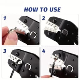 7Pcs Ratchet Crimper Plier Crimping Tool Cable Wire Electrical Terminals Kit