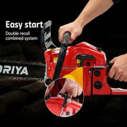 PORIYA 62cc Petrol Chainsaw Commercial 22" Bar Chain Saw E-Start Tree Pruning