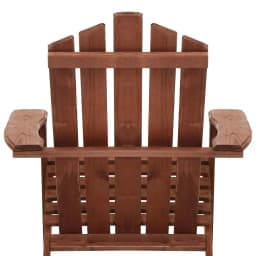 3 Piece Adirondack Outdoor Table and Chairs Wooden Beach Chair Set Brown