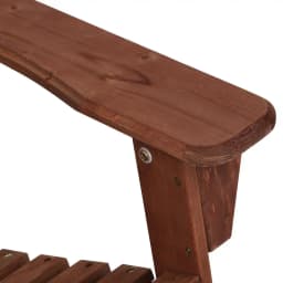 3 Piece Adirondack Outdoor Table and Chairs Wooden Beach Chair Set Brown