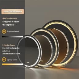 LUVODI Round Smart Mirror for Bathroom Waterproof Touch Screen Shower Vanity Mirror with Illumination for Wash Basin