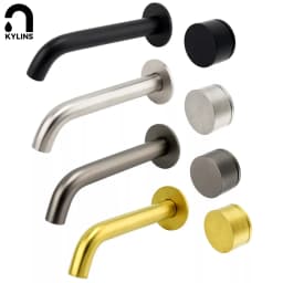 **Sydney Stock** KYLINS Wall Mount Basin Sink Faucet Bathroom Mixer Tap Progressive Mixer Matt Black Brushed Gold Gun Metal Grey