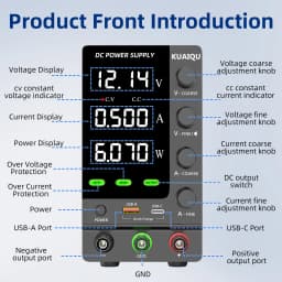 KUAIQU Variable Power Source Switching DC Power Supply 30V 10A Bench Power Supply Optional OCP OVP Function,32V 6A,60V 120V 3A
