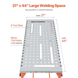 SucceBuy Foldable Welding Table 500 LBS Capacity Welding Workbench 4-Level Adjustable Height Carbon Steel Work Table for Repair
