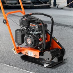 SucceBuy Gasoline Plate Compactor 2.8/6.5 HP Force Vibratory Compaction Tamper For Walkways, Asphalts, Patios Paver Landscaping