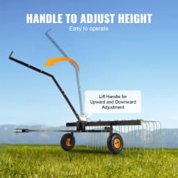 SucceBuy Tow Behind Dethatcher 60 in Tow Dethatcher with 24 Steel Tines Lawn Dethatcher Rake for ATV/Mower Tow Behind Lawn Rake