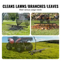 SucceBuy Tow Behind Dethatcher 60 in Tow Dethatcher with 24 Steel Tines Lawn Dethatcher Rake for ATV/Mower Tow Behind Lawn Rake
