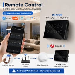 Melery 147 ZigBee Smart Light Switch TouchGlass Panel Wireless Interuptor 4/5/6 Gang Remote Control Alexa Google Home appliance
