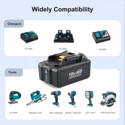 1/2/4Pcs 5.0Ah BL1850B Replace for Makita 18V BL1815 BL1830 BL1860 BL1890 Li-on Battery Pin with 3A DC18RC Charger Combo kit