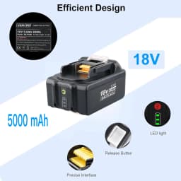 1/2/4Pcs 5.0Ah BL1850B Replace for Makita 18V BL1815 BL1830 BL1860 BL1890 Li-on Battery Pin with 3A DC18RC Charger Combo kit