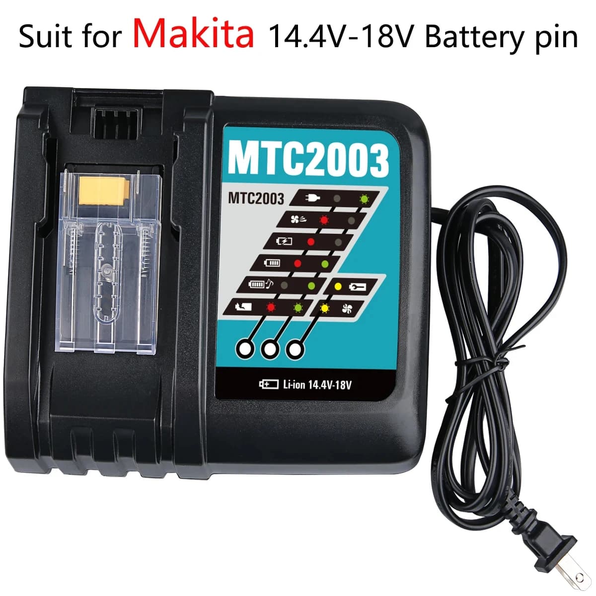 VANON DC18RC Rapid Car 14.4V-18V Battery Charger Replace for Makita BL1850 BL1840B BL1820 BL1815 BL1890 Cordles Tool Battery pin