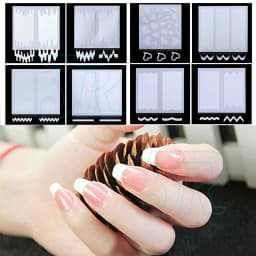 French Manicure Nail Art Tips Form Fringe Guides Sticker DIY Stencil 24PC/PACK