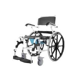 SucceBuy Shower Wheelchair 17.5 in Bathroom Wheelchair for Inside Shower Adjustable Rolling Shower Chair for Disabled Adult