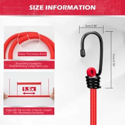 SEDY 24-Piece Heavy Duty Bungee Cords Set with Hooks, Assorted Sizes 10"-48" in Storage Jar, Ideal for Camping, Tents