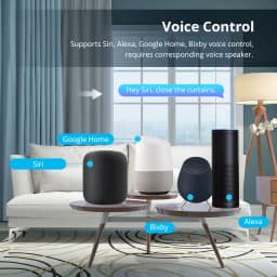 Zemismart Matter WiFi Smart Electric Curtain Motor with Curtain Rail Track Wall Work with Homekit Smartthings Alexa Google Home