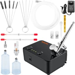 SucceBuy Dual-Action AirbrushKit with 30PSI High-Pressure Auto Start/Stop Control Compressor for Cake Painting Nail Makeup Model