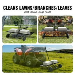 SucceBuy Tow Behind Dethatcher 48in Tow Dethatcher with 24Spring Steel Tines Lawn Dethatcher Rake for ATV/Mower Tow Behind Lawn