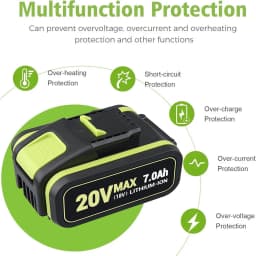 1/2/4Pcs 7.0Ah WA3551 Replace for Worx 20V Li-on Battery Pin WA3553 WA3556 WA3570,Compatible with WX390 WX178 Cordless Tools